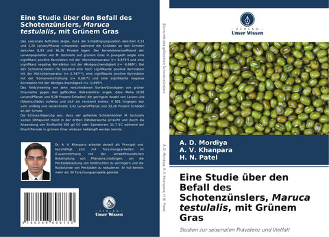Eine Studie über den Befall des Schotenzünslers, Maruca testulalis, mit Grünem Gras
