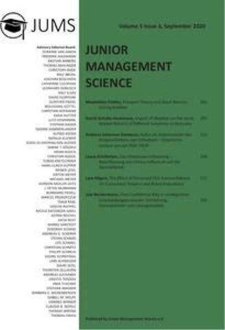 Junior Management Science, Volume 5, Issue 3, September 2020