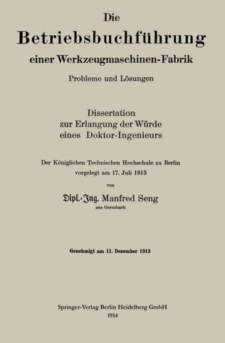 Die Betriebsbuchführung einer Werkzeugmaschinen-Fabrik