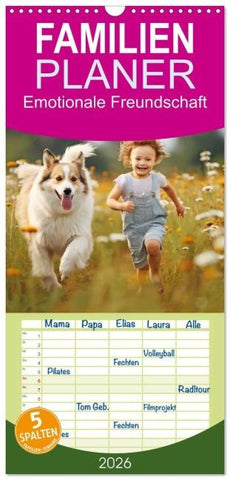 Familienplaner 2026 - Emotionale Freundschaft mit 5 Spalten (Wandkalender, 21 x 45 cm) CALVENDO