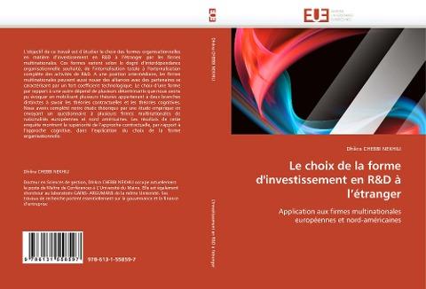 Le choix de la forme d'investissement en R&D à l'étranger