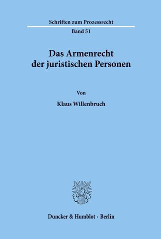 Das Armenrecht der juristischen Personen.