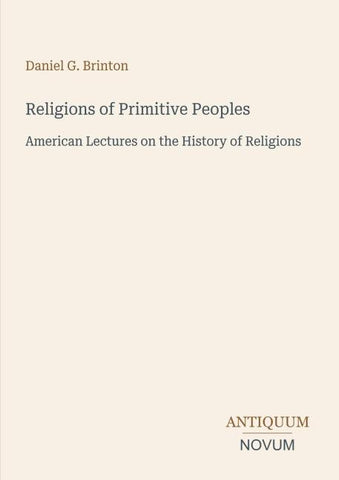 Religions of Primitive Peoples
