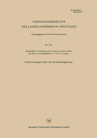 Untersuchungen über das Drehschlagbohren