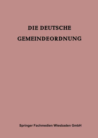 Die Deutsche Gemeindeordnung