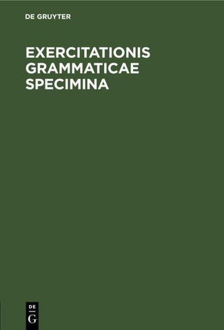 Exercitationis grammaticae specimina