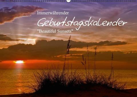 Immerwährender Geburtstagskalender – Beautiful Sunsets (Wandkalender immerwährend DIN A2 quer)