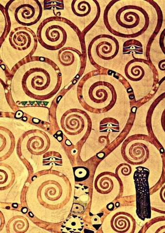 Notizbuch schön gestaltet mit Leseband - A5 Hardcover blanko - Gustav Klimt "Lebensbaum" - 100 Seiten 90g/m² - FSC Papier
