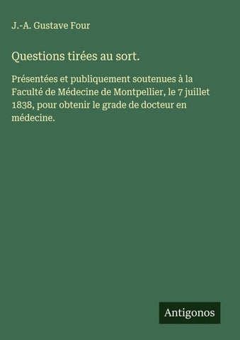 Questions tirées au sort.
