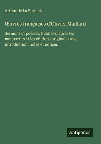 ¿uvres françaises d'Olivier Maillard