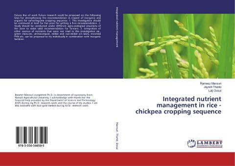 Integrated nutrient management in rice - chickpea cropping sequence