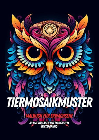Malbuch für Erwachsene - Tiermosaikmuster