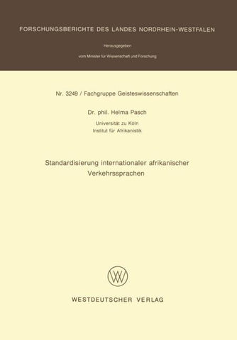 Standardisierung internationaler afrikanischer Verkehrssprachen