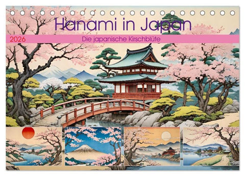 Hanami in Japan (Tischkalender 2026 DIN A5 quer), CALVENDO Monatskalender