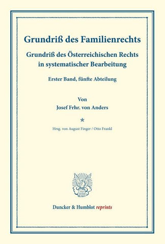 Grundriß des Familienrechts.