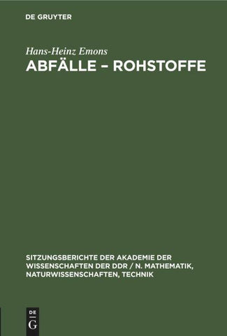 Abfälle – Rohstoffe