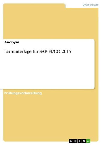 Lernunterlage für SAP FI/CO 2015