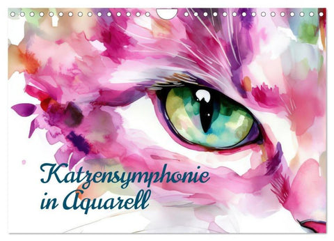 Katzensymphonie in Aquarell (Wandkalender 2026 DIN A4 quer), CALVENDO Monatskalender