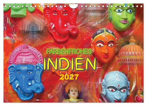 Farbenfrohes Indien (Wandkalender 2027 DIN A4 quer), CALVENDO Monatskalender