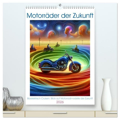 Motorräder der Zukunft (hochwertiger Premium Wandkalender 2026 DIN A2 hoch), Kunstdruck in Hochglanz