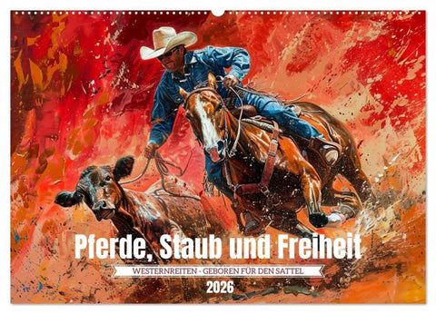 Pferde, Staub und Freiheit (Wandkalender 2026 DIN A2 quer), CALVENDO Monatskalender