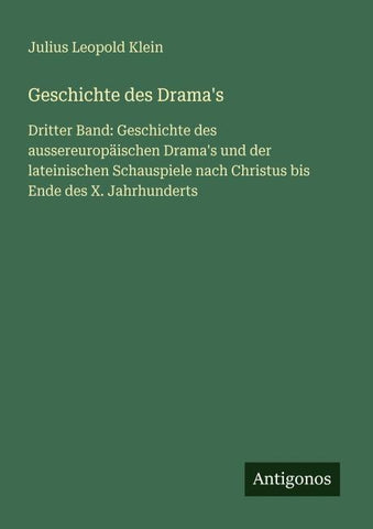Geschichte des Drama's