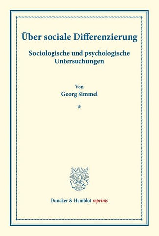 Über sociale Differenzierung.