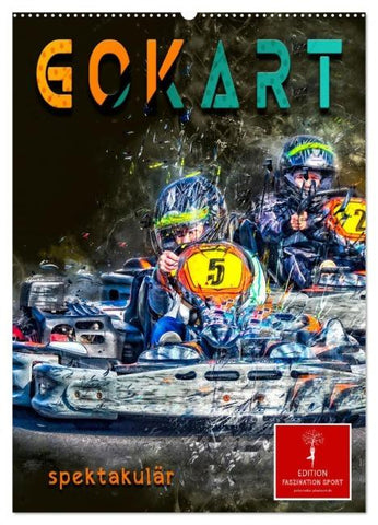 Gokart spektakulär (Wandkalender 2026 DIN A2 hoch), CALVENDO Monatskalender
