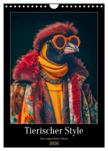 Tierischer Style (Wandkalender 2026 DIN A4 hoch), CALVENDO Monatskalender