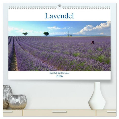 Lavendel. Der Duft der Provence (hochwertiger Premium Wandkalender 2026 DIN A2 quer), Kunstdruck in Hochglanz