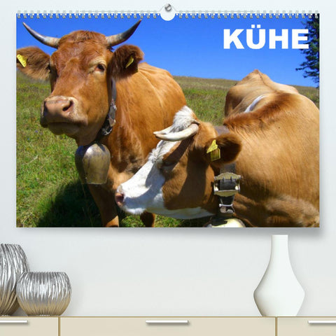 Kühe / Geburtstagskalender (Premium, hochwertiger DIN A2 Wandkalender 2022, Kunstdruck in Hochglanz)