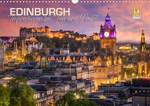 EDINBURGH Impressionen bei Tag und Nacht (Wandkalender 2024 DIN A3 quer), CALVENDO Monatskalender
