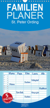 St. Peter Ording - Familienplaner hoch (Wandkalender 2021 , 21 cm x 45 cm, hoch)