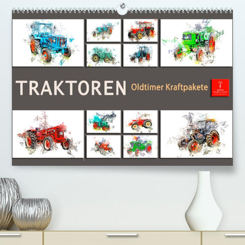 Traktoren Oldtimer Kraftpakete (Premium, hochwertiger DIN A2 Wandkalender 2022, Kunstdruck in Hochglanz)