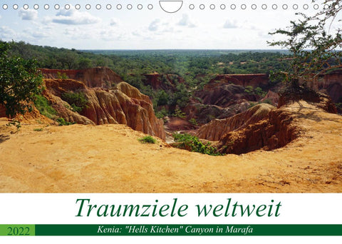 Traumziele weltweit - Kenia: "Hells Kitchen" Canyon in Marafa (Wandkalender 2022 DIN A4 quer)