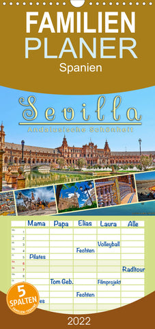 Familienplaner Sevilla, andalusische Schönheit (Wandkalender 2022 , 21 cm x 45 cm, hoch)