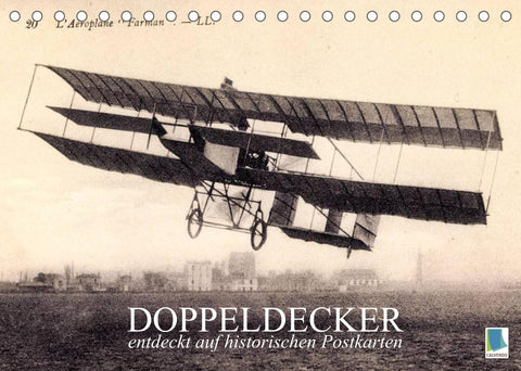 Doppeldecker entdeckt auf historischen Postkarten (Tischkalender 2022 DIN A5 quer)