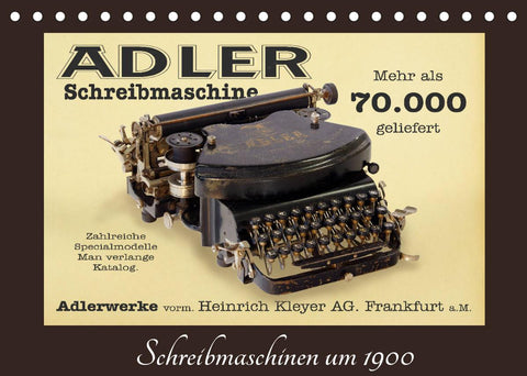 Schreibmaschinen um 1900 (Tischkalender 2022 DIN A5 quer)