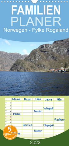 Familienplaner Norwegen - Fylke Rogaland (Wandkalender 2022 , 21 cm x 45 cm, hoch)