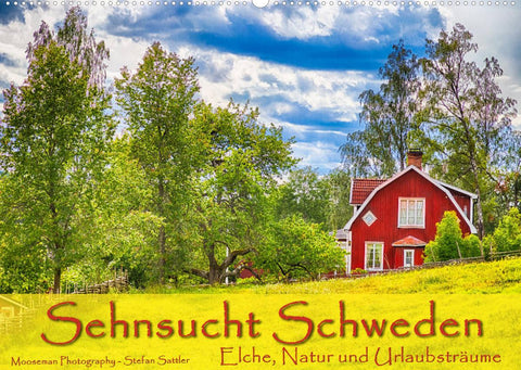 Sehnsucht Schweden - Elche, Natur und Urlaubsträume (Wandkalender 2022 DIN A2 quer)