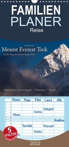 Mount Everest Trek - Familienplaner hoch (Wandkalender 2022 , 21 cm x 45 cm, hoch)