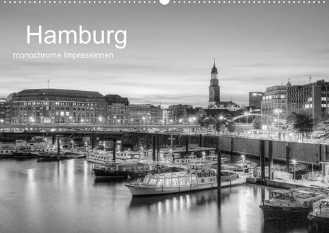 Hamburg monochrome Impressionen (Wandkalender 2022 DIN A2 quer)