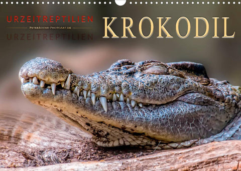 Urzeitreptilien - Krokodil (Wandkalender 2022 DIN A3 quer)