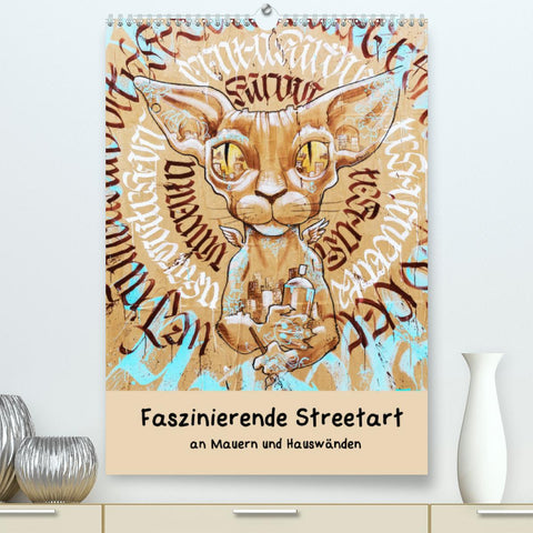 Faszinierende Streetart an Mauern und Hauswänden (Premium, hochwertiger DIN A2 Wandkalender 2022, Kunstdruck in Hochglanz)