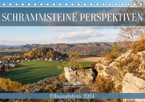 Schrammsteine Perspektiven - Elbsandstein (Tischkalender 2024 DIN A5 quer), CALVENDO Monatskalender
