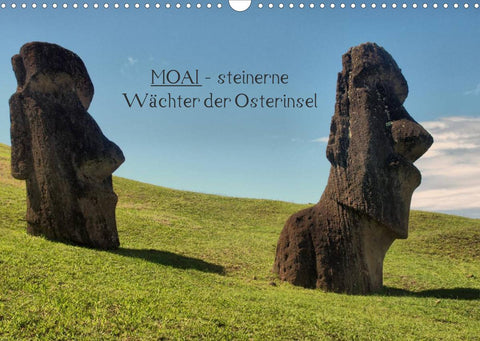 MOAI - steinerne Wächter der Osterinsel (Wandkalender 2022 DIN A3 quer)