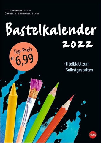 Bastelkalender schwarz A4 2022