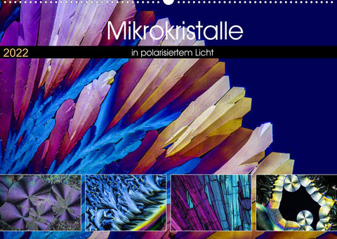 Mikrokristalle in polarisiertem Licht (Wandkalender 2022 DIN A2 quer)
