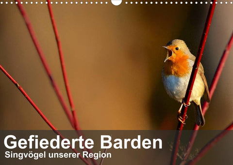 Gefiederte Barden - Singvögel unserer Region (Wandkalender 2022 DIN A3 quer)