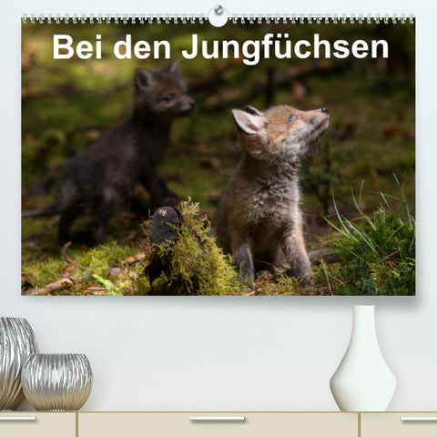 Bei den Jungfüchsen (Premium, hochwertiger DIN A2 Wandkalender 2022, Kunstdruck in Hochglanz)